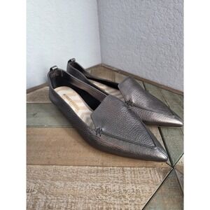 Nicholas Kirkwood Womens 39.5 EU Pebbled leather Dark Silver Italy NEW